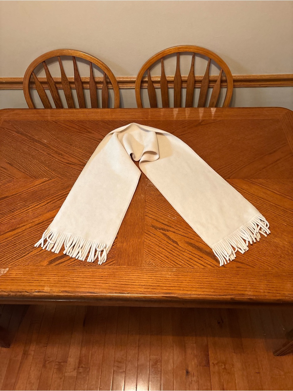 Classic Cream Fringe Scarf